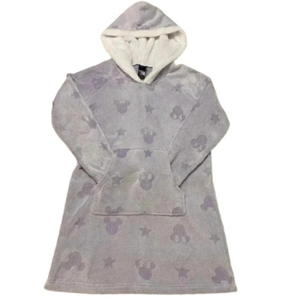 Disney Mickey Mouse Purple Faux Fur Fleece Hooded Dress XS